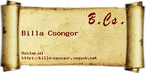 Billa Csongor névjegykártya